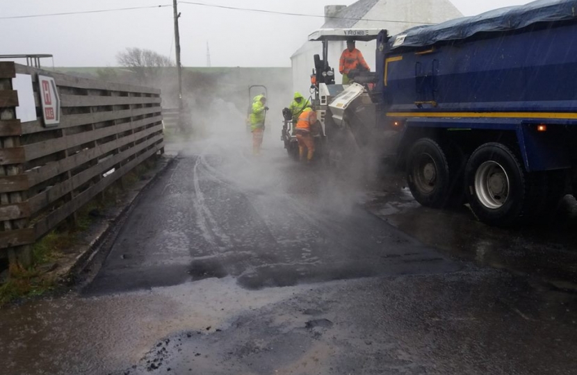 Road surfacing work