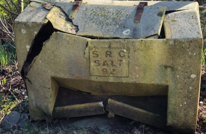 Damaged Grit Bin