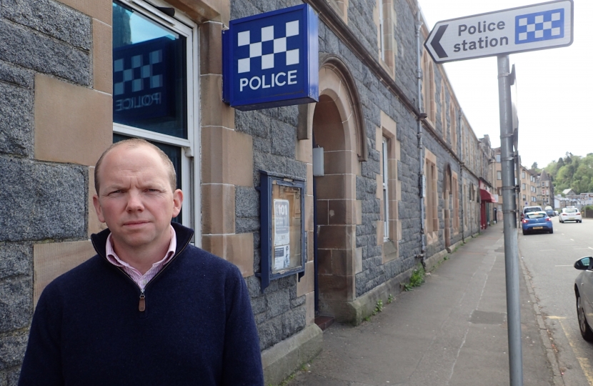 Donald outside Oban Police Station