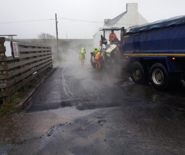 Road surfacing work